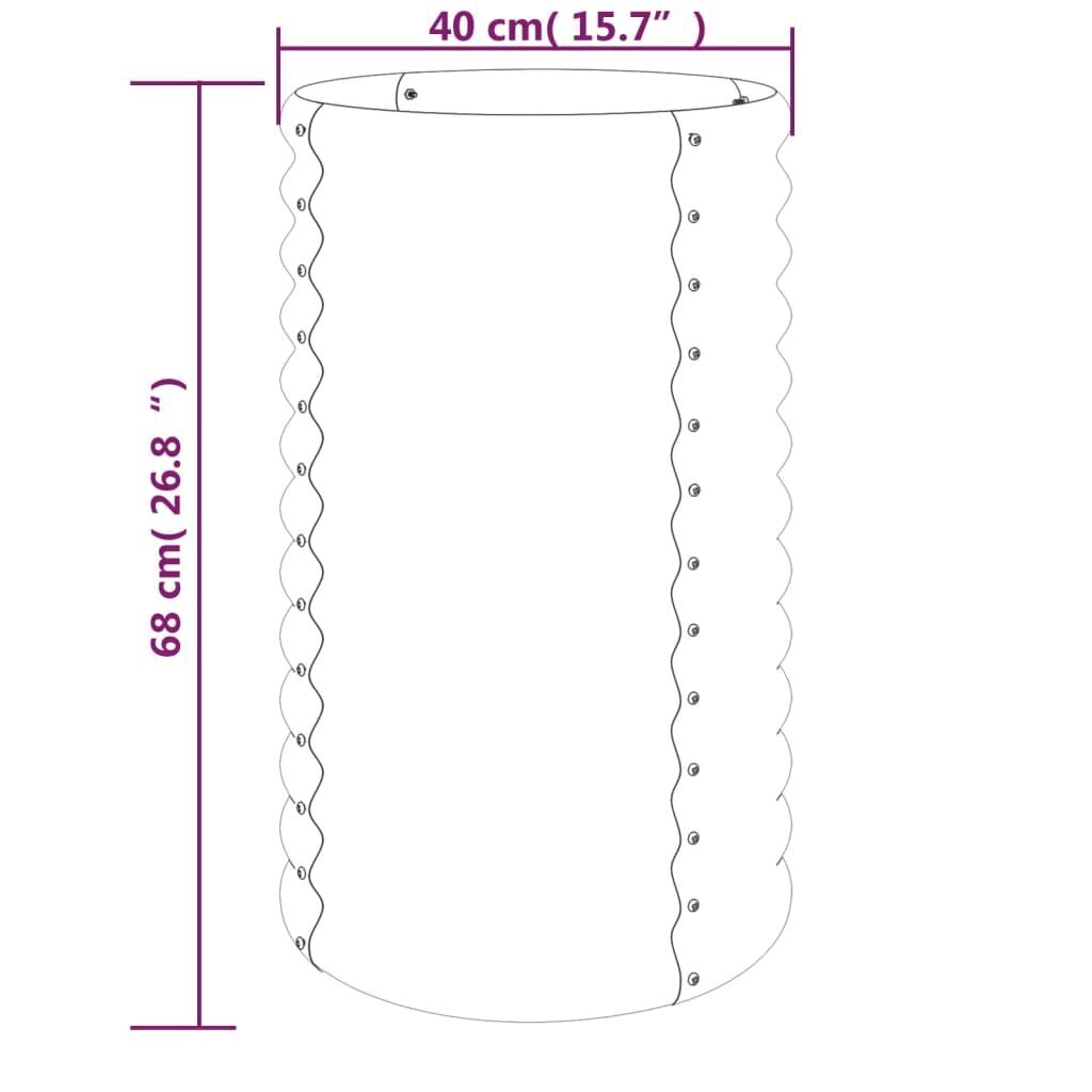 vidaXL Puutarhakukkalaatikko jauhemaalattu teräs 40x40x68 cm vihreä hinta ja tiedot | Istutusruukut ja minikasvihuoneet | hobbyhall.fi