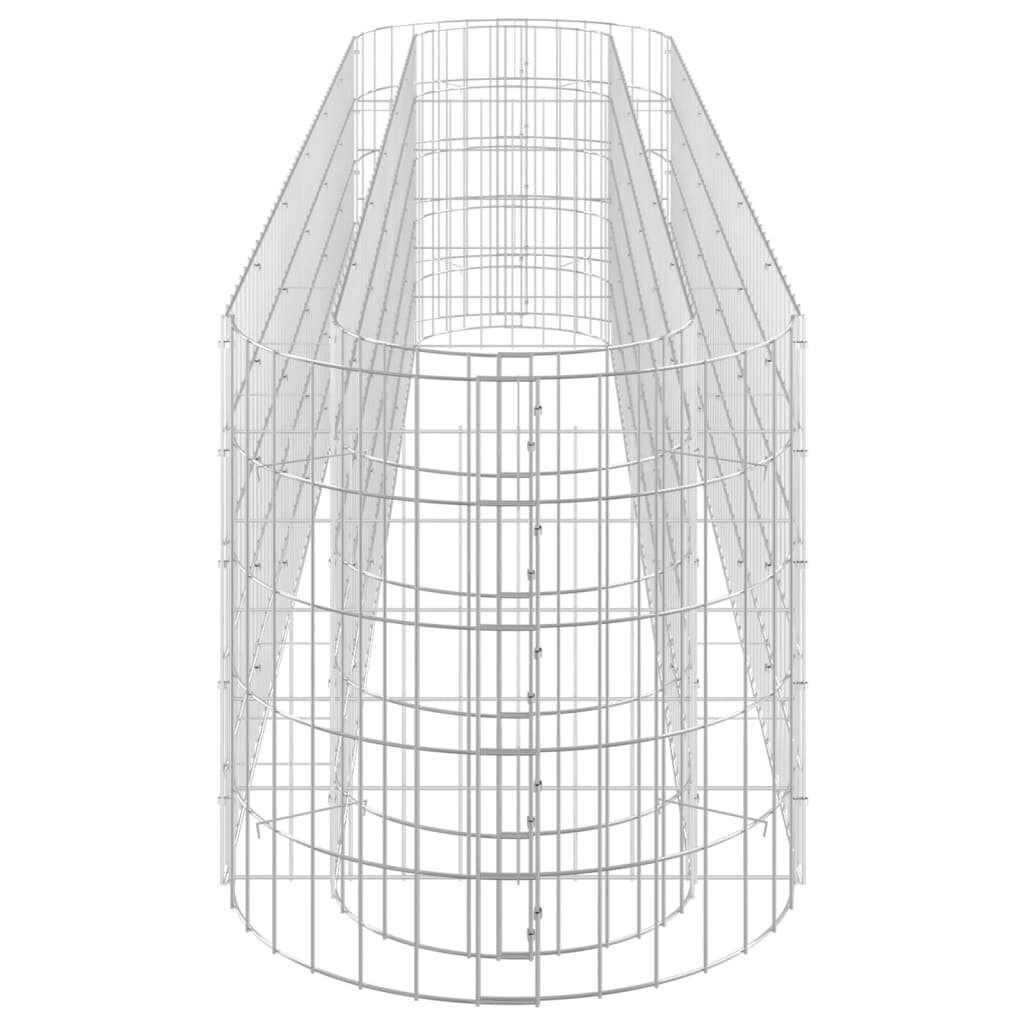 vidaXL Korotettu kivikori/kukkalaatikko galvanoitu rauta 260x50x50 cm hinta ja tiedot | Istutusruukut ja minikasvihuoneet | hobbyhall.fi