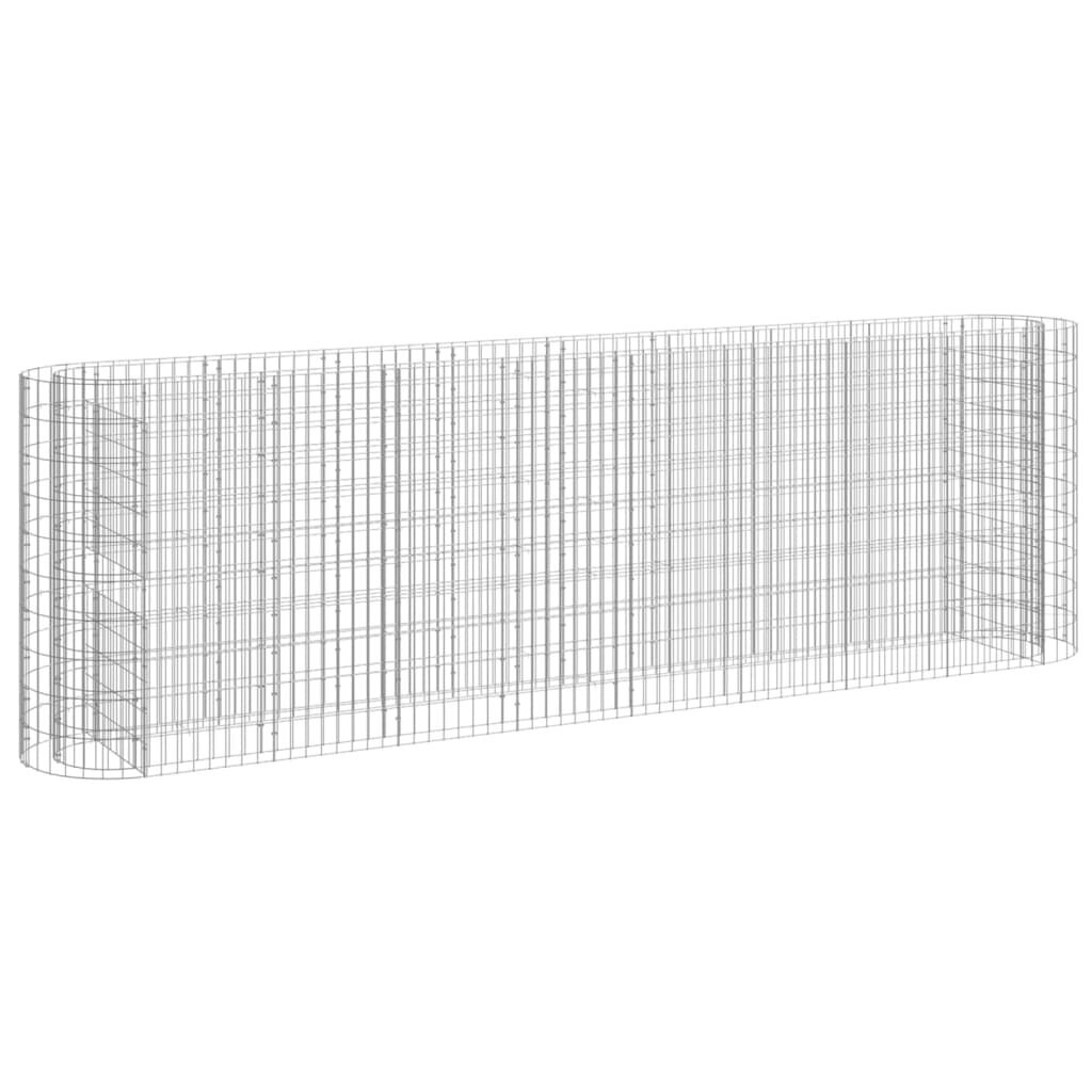 vidaXL Korotettu kivikori/kukkalaatikko galvanoitu rauta 330x50x100 cm hinta ja tiedot | Istutusruukut ja minikasvihuoneet | hobbyhall.fi