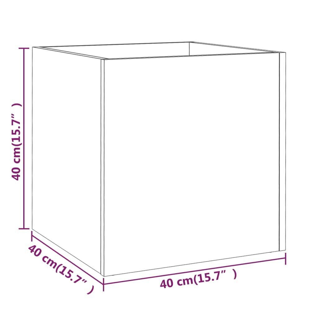 vidaXL Kukkalaatikko Sonoma-tammi 40x40x40 cm tekninen puu hinta ja tiedot | Kukkaruukut | hobbyhall.fi