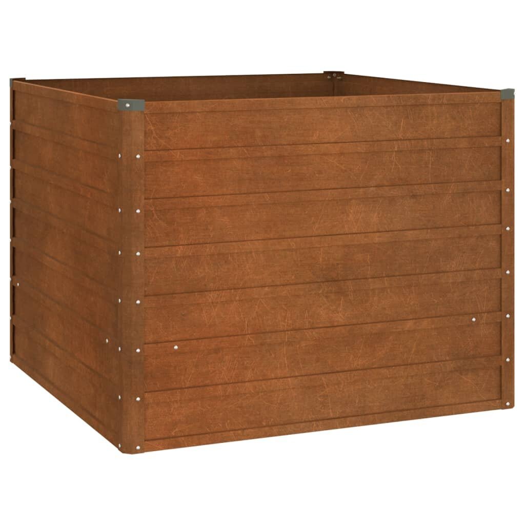 vidaXL Korotettu kukkalaatikko ruoste 100x100x77 cm Corten teräs hinta ja tiedot | Kukkalaatikot | hobbyhall.fi