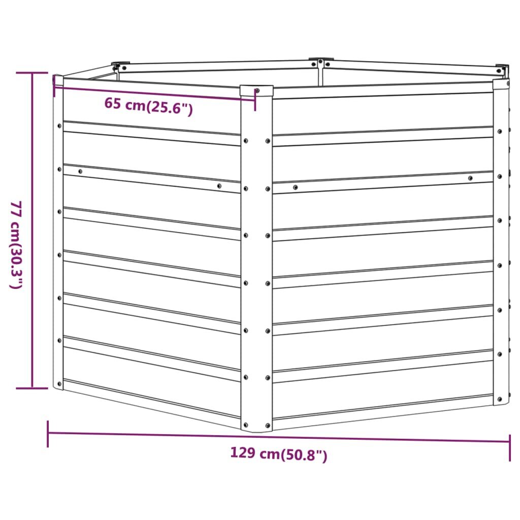 vidaXL Korotettu kukkalaatikko ruoste 129x129x77 cm Corten teräs hinta ja tiedot | Kukkalaatikot | hobbyhall.fi