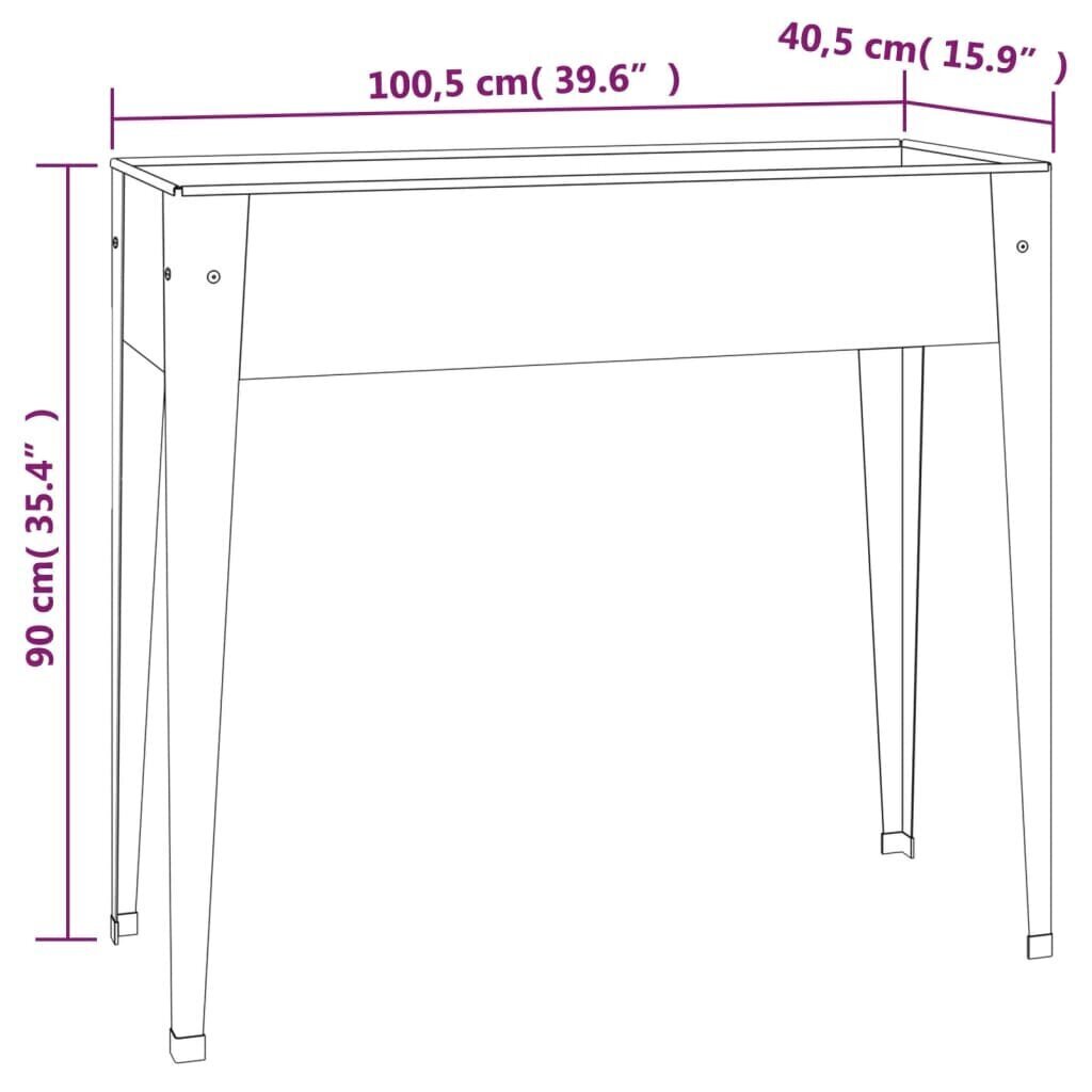 vidaXL Kukkalaatikko 100,5x40,5x90 cm galvanoitu teräs hinta ja tiedot | Kukkaruukut | hobbyhall.fi