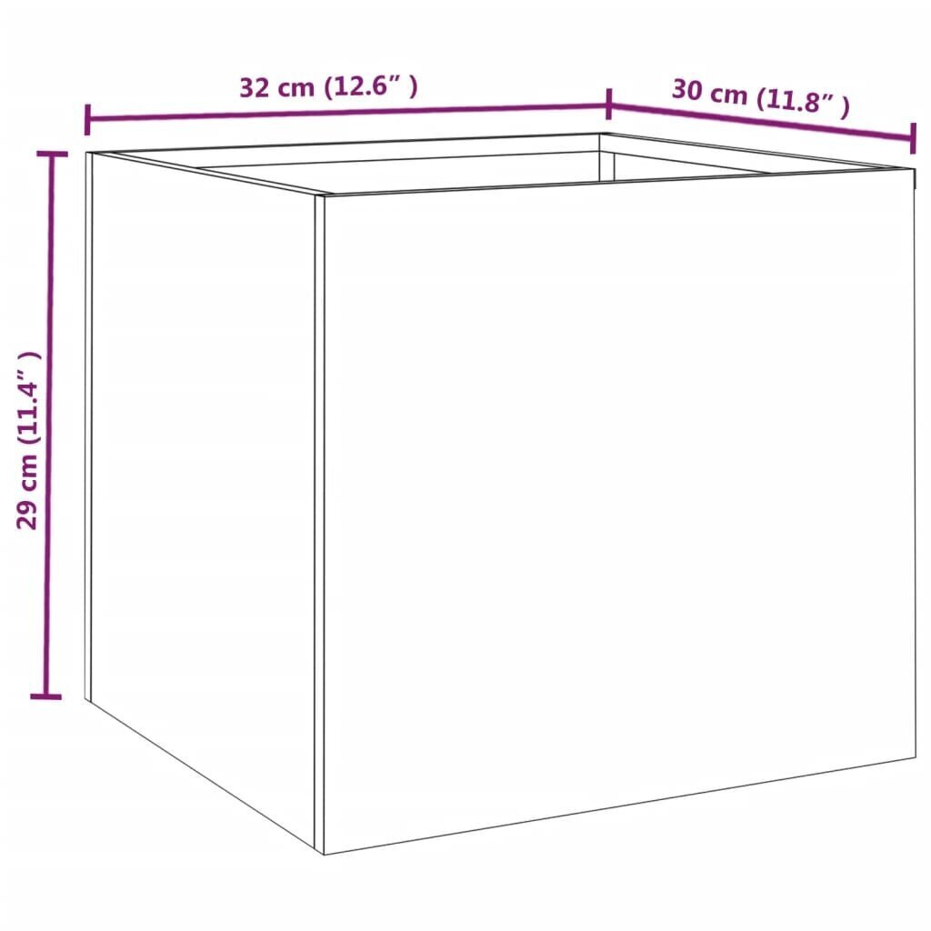 vidaXL Kukkalaatikot 2 kpl 32x30x29 cm Corten teräs hinta ja tiedot | Kukkalaatikot | hobbyhall.fi