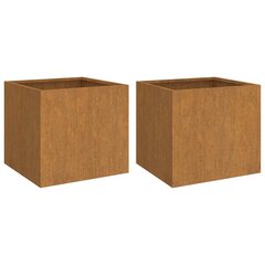 vidaXL Kukkalaatikot 2 kpl 32x30x29 cm Corten teräs hinta ja tiedot | Kukkalaatikot | hobbyhall.fi