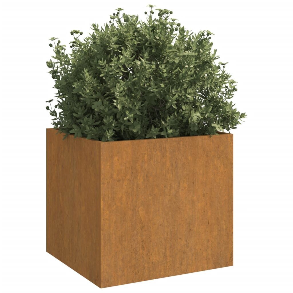 vidaXL Kukkalaatikot 2 kpl 42x40x39 cm Corten teräs hinta ja tiedot | Kukkalaatikot | hobbyhall.fi