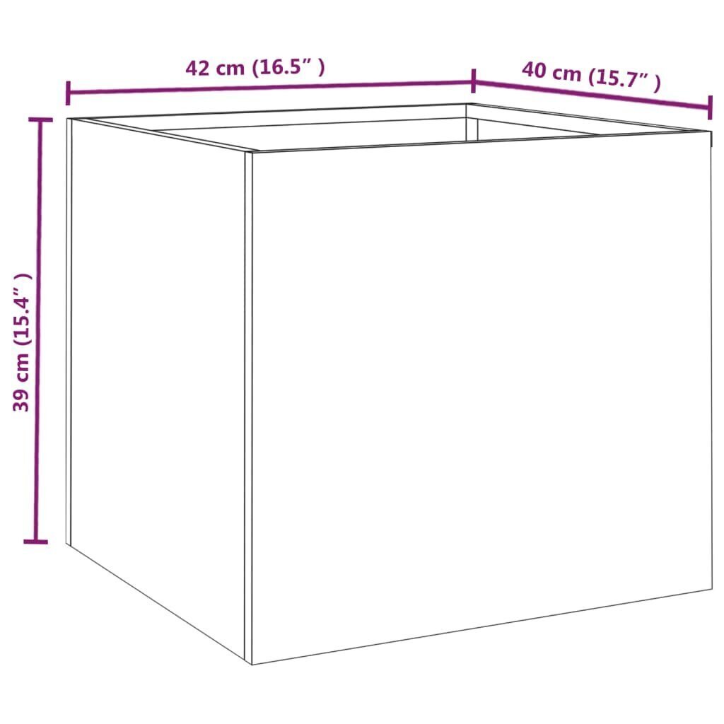 vidaXL Kukkalaatikot 2 kpl 42x40x39 cm Corten teräs hinta ja tiedot | Kukkalaatikot | hobbyhall.fi