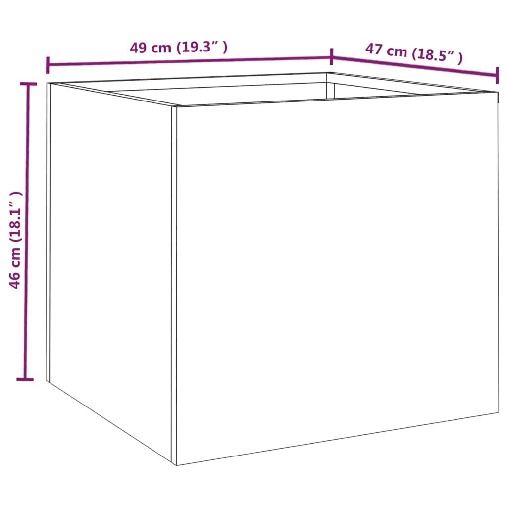 vidaXL Kukkalaatikot 2 kpl 49x47x46 cm Corten teräs hinta ja tiedot | Kukkalaatikot | hobbyhall.fi