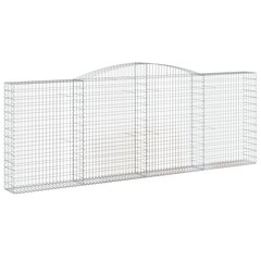 vidaXL Kaareva kivikori 400x30x140/160 cm galvanoitu rauta hinta ja tiedot | Aidat ja tarvikkeet | hobbyhall.fi