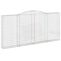 vidaXL Kaareva kivikori 400x30x180/200 cm galvanoitu rauta hinta ja tiedot | Aidat ja tarvikkeet | hobbyhall.fi