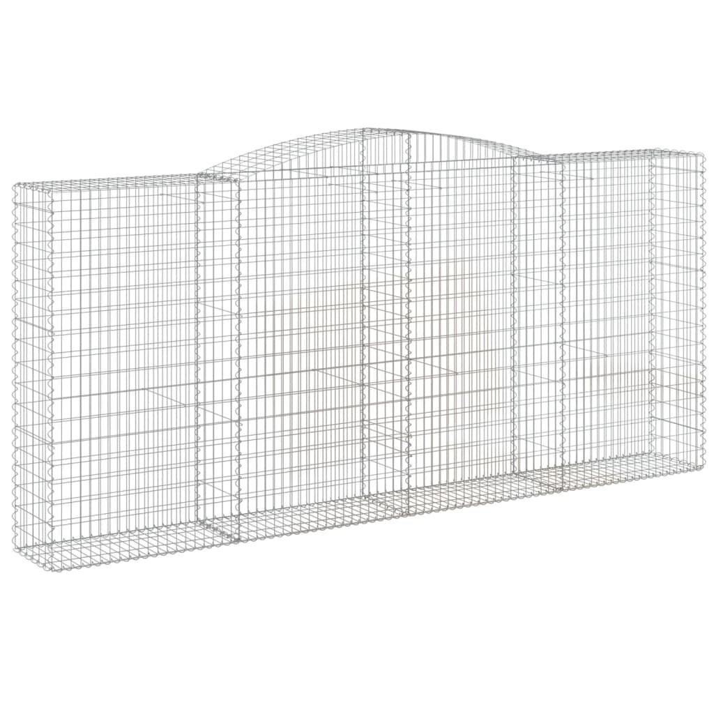 vidaXL Kaareva kivikori 400x50x180/200 cm galvanoitu rauta hinta ja tiedot | Aidat ja tarvikkeet | hobbyhall.fi