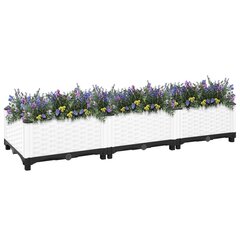 vidaXL Korotettu kukkalaatikko 120x40x23 cm polypropeeni hinta ja tiedot | Kukkalaatikot | hobbyhall.fi