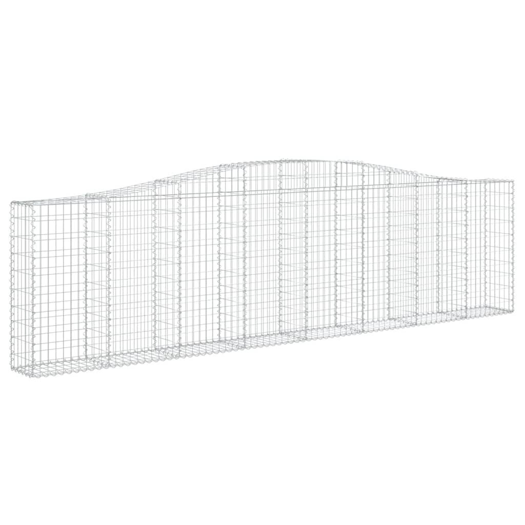 vidaXL Kaareva kivikori 400x30x100/120 cm galvanoitu rauta hinta ja tiedot | Kukkalaatikot | hobbyhall.fi