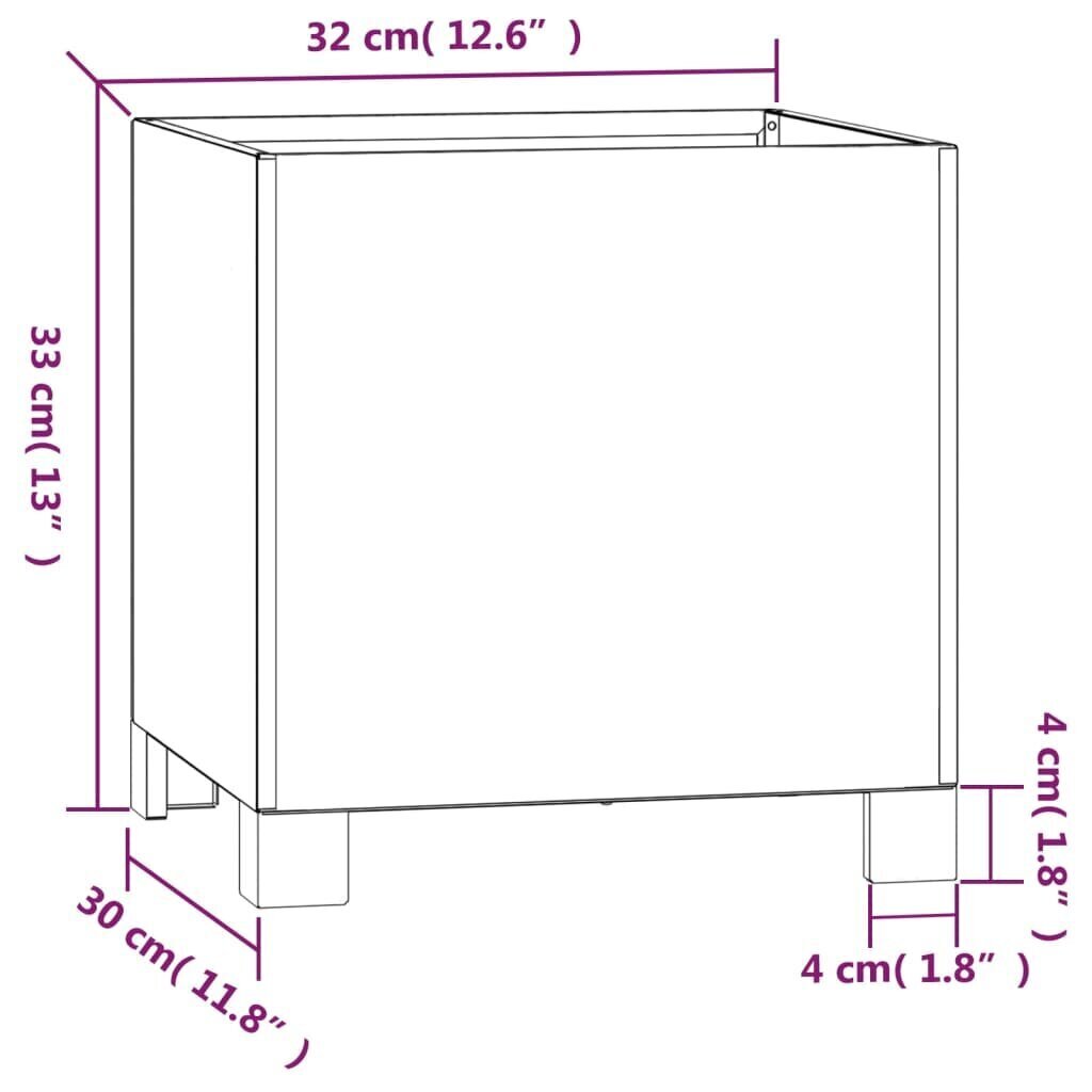 vidaXL Kukkalaatikko jaloilla ruoste 32x30x33 cm säänkestävä teräs hinta ja tiedot | Kukkalaatikot | hobbyhall.fi