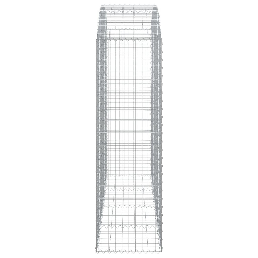 vidaXL Kaareva kivikori 200x50x160/180 cm galvanoitu rauta hinta ja tiedot | Aidat ja tarvikkeet | hobbyhall.fi