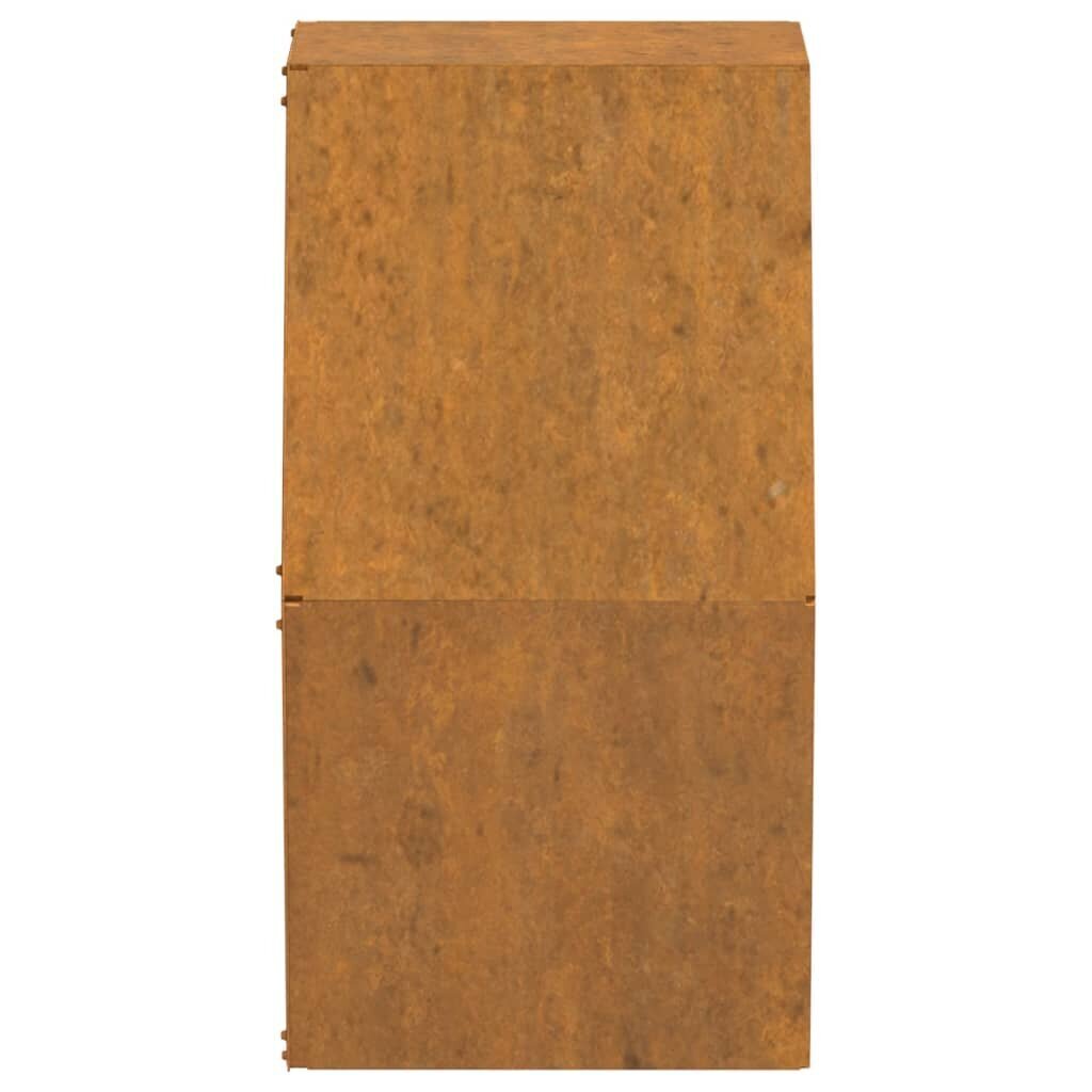 vidaXL Kukkalaatikot 2 kpl ruoste Corten teräs 30x10x25 cm hinta ja tiedot | Istutusruukut ja minikasvihuoneet | hobbyhall.fi