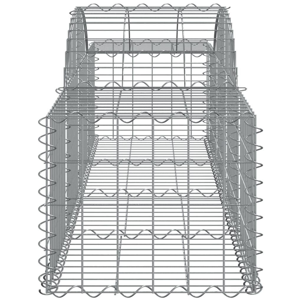 vidaXL Kaareva kivikori 200x50x40/60 cm galvanoitu rauta hinta ja tiedot | Aidat ja tarvikkeet | hobbyhall.fi