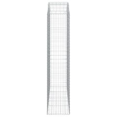 vidaXL Kaareva kivikori 200x50x220/240 cm galvanoitu rauta hinta ja tiedot | Aidat ja tarvikkeet | hobbyhall.fi