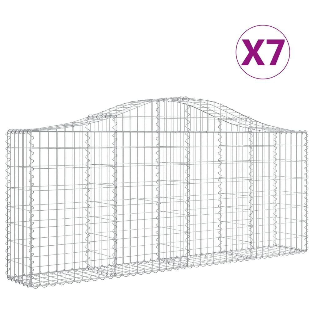 vidaXL Kaarevat kivikorit 7 kpl 200x30x80/100 cm galvanoitu rauta hinta ja tiedot | Aidat ja tarvikkeet | hobbyhall.fi