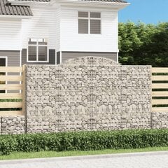 vidaXL Kaareva kivikori 300x50x180/200 cm galvanoitu rauta hinta ja tiedot | Aidat ja tarvikkeet | hobbyhall.fi