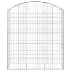 vidaXL Kaareva kivikori 150x50x160/180 cm galvanoitu rauta hinta ja tiedot | Aidat ja tarvikkeet | hobbyhall.fi