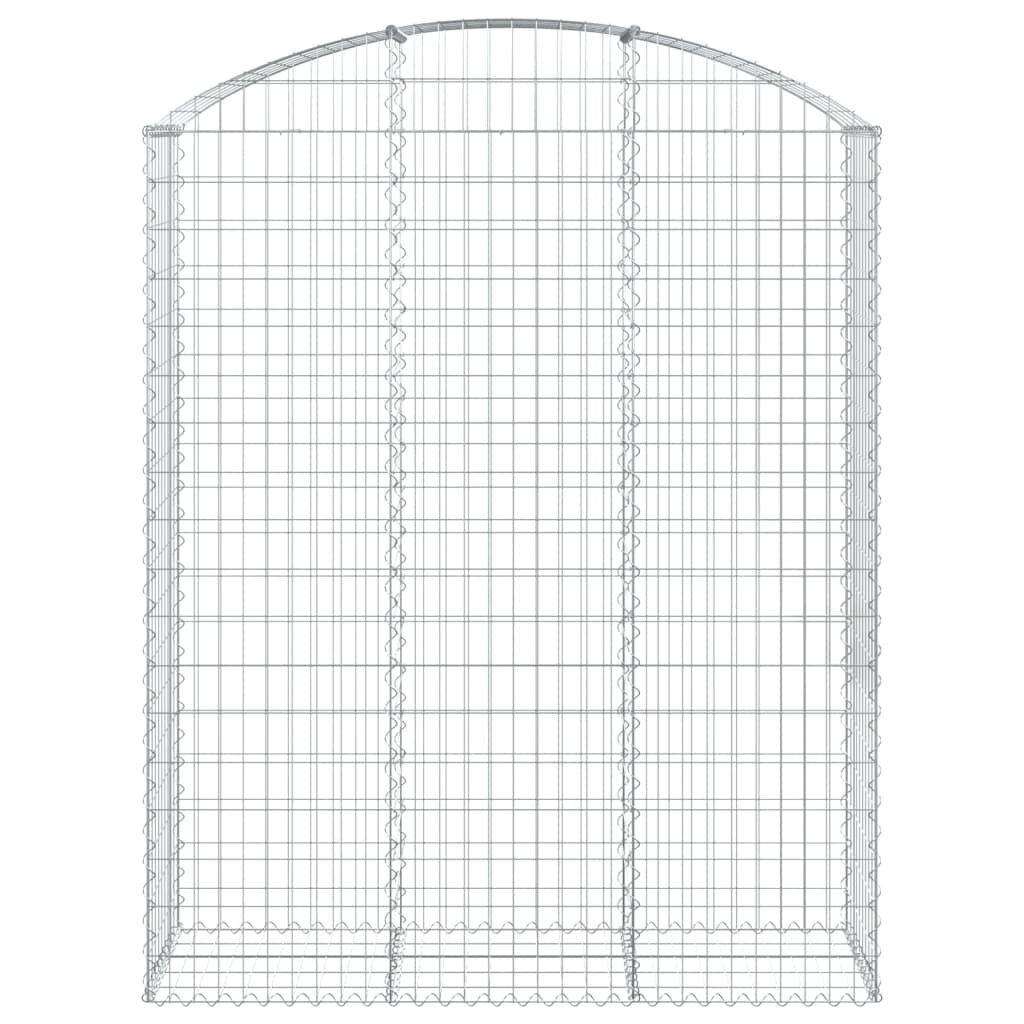 vidaXL Kaareva kivikori 150x50x180/200 cm galvanoitu rauta hinta ja tiedot | Aidat ja tarvikkeet | hobbyhall.fi