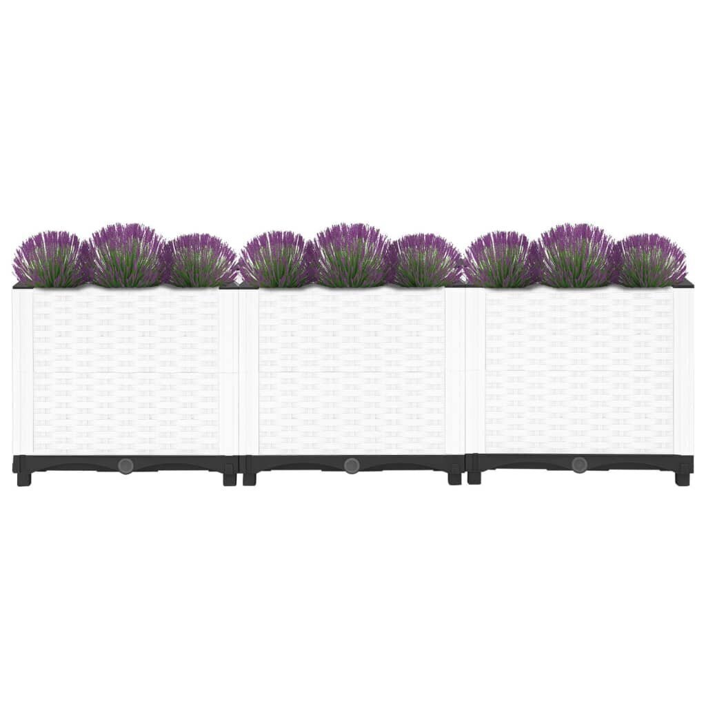 vidaXL Korotettu kukkalaatikko 120x40x38 cm polypropeeni hinta ja tiedot | Kukkalaatikot | hobbyhall.fi