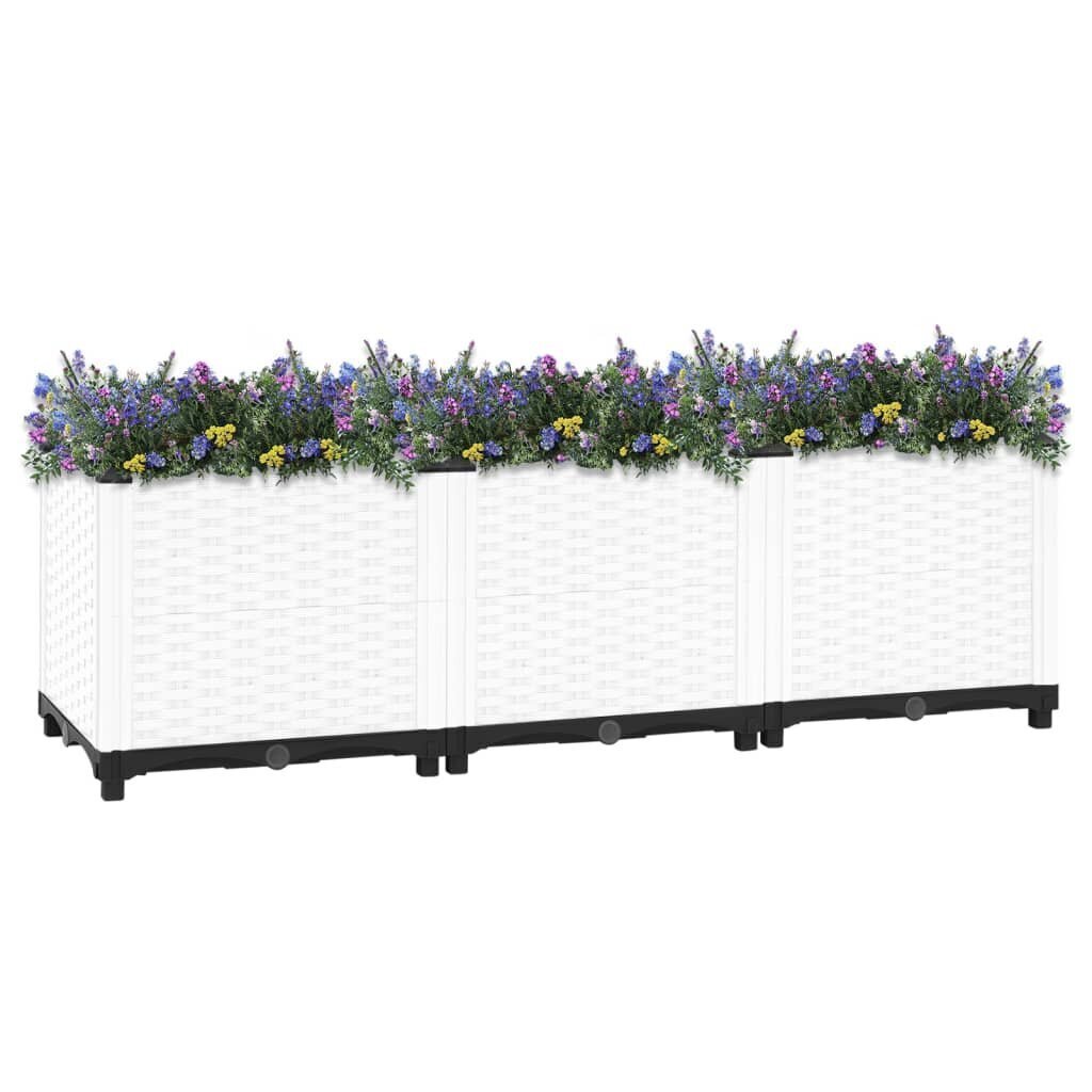 vidaXL Korotettu kukkalaatikko 120x40x38 cm polypropeeni hinta ja tiedot | Kukkalaatikot | hobbyhall.fi