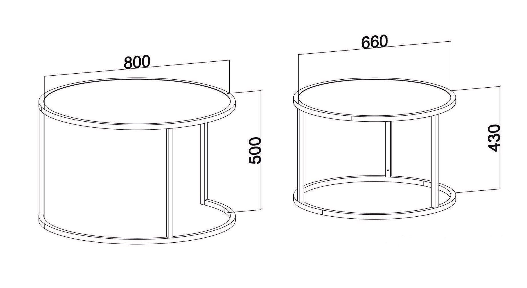 2 sohvapöydän setti Kalune Design Tambur, vaaleanruskea/musta hinta ja tiedot | Sohvapöydät | hobbyhall.fi