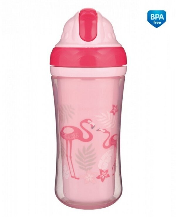 Urheilupullo silikonipillillä Canpol Babies Flamingo 260ml, 74/050 hinta ja tiedot | Tuttipullot ja tarvikkeet | hobbyhall.fi