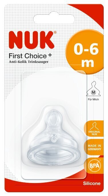 Lateksitutti venttiilillä NUK First Choise, M, nro 1, 1 kpl.. hinta ja tiedot | Tuttipullot ja tarvikkeet | hobbyhall.fi