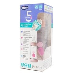 Tuttipullo Chicco Perfect-5, pinkki, 2+ kk 240 ml. hinta ja tiedot | Tuttipullot ja tarvikkeet | hobbyhall.fi