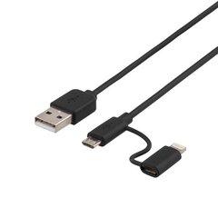Deltaco IPLH-212, USB B, Lightning, Micro USB, 1m hinta ja tiedot | Puhelinkaapelit | hobbyhall.fi