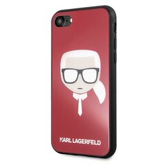 Karl Lagerfeld KLHCPXDLHRE iPhone X/Xs czerwony/red Iconic Glitter Karl`s Head hinta ja tiedot | Puhelimen kuoret ja kotelot | hobbyhall.fi