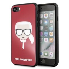 Karl Lagerfeld KLHCPXDLHRE iPhone X/Xs czerwony/red Iconic Glitter Karl`s Head hinta ja tiedot | Puhelimen kuoret ja kotelot | hobbyhall.fi