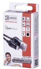EMOS USB 2.0 A/M - micro B/M 1m hinta ja tiedot | Puhelinkaapelit | hobbyhall.fi