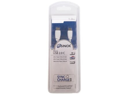 Micro USB - USB C SINOX SXI4961, 1.0m hinta ja tiedot | Puhelinkaapelit | hobbyhall.fi