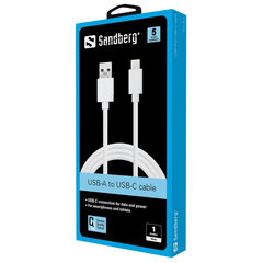 Sandberg 136-15, USB-A/USB-C, 1 m hinta ja tiedot | Sandberg Matkapuhelimet ja tarvikkeet | hobbyhall.fi