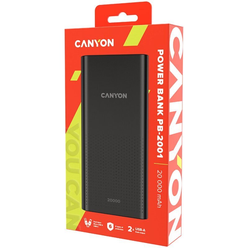 Canyon PB-2001 20000 mAh hinta ja tiedot | Varavirtalähteet | hobbyhall.fi