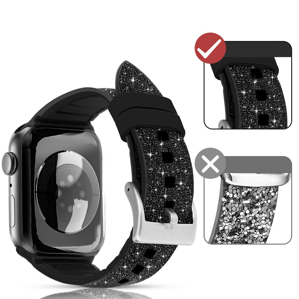 Kingxbar Crystal Fabric Band Black hinta ja tiedot | Älykellojen ja aktiivisuusrannekkeiden lisätarvikkeet | hobbyhall.fi