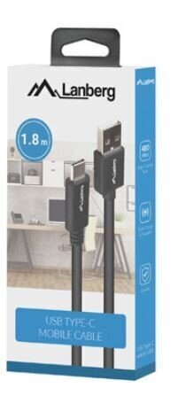 LanbergUSB-C (M) -USB-A (M) 1,8 m BOX QC 3.0 hinta ja tiedot | Puhelinkaapelit | hobbyhall.fi