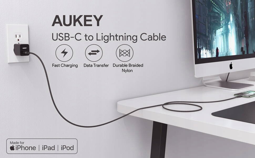 Aukey CB-CL03 hinta ja tiedot | Puhelinkaapelit | hobbyhall.fi