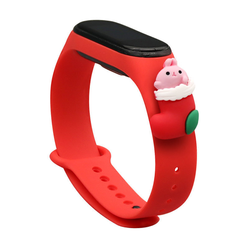 Hurtel Strap Xmas Wristband Red hinta ja tiedot | Älykellojen ja aktiivisuusrannekkeiden lisätarvikkeet | hobbyhall.fi