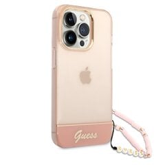 Guess PC/TPU Camera Outline Translucent Case skirtas iPhone 14 Pro, pinkki hinta ja tiedot | Puhelimen kuoret ja kotelot | hobbyhall.fi