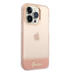 Guess PC/TPU Camera Outline Translucent Case skirtas iPhone 14 Pro, pinkki hinta ja tiedot | Puhelimen kuoret ja kotelot | hobbyhall.fi
