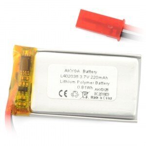 Akyga Li-Pol 220mAh 1S 3.7V hinta ja tiedot | Auton akut | hobbyhall.fi