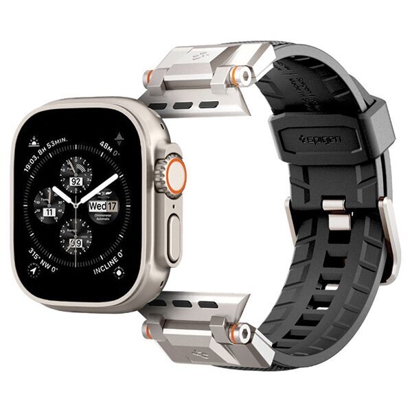 Spigen DuraPro Armor Apple Watch 4|5|6|7|SE 42|44|45|49 mm black AMP06065 hinta ja tiedot | Älykellojen ja aktiivisuusrannekkeiden lisätarvikkeet | hobbyhall.fi
