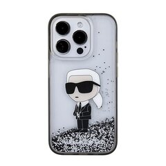 Karl Lagerfeld KLHCP15LLKKNSK iPhone 15 Pro 6.1" transparent hardcase Liquid Glitter Ikonik hinta ja tiedot | Puhelimen kuoret ja kotelot | hobbyhall.fi