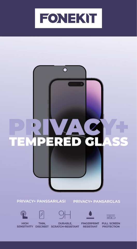 FoneKit 9H Privacy+ Tempered Glass 6438148047436 hinta ja tiedot | Näytönsuojakalvot ja -lasit | hobbyhall.fi