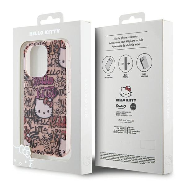 Hello Kitty Kotelo iPhone 15 Pro Max 6.7 vaaleanpunainen hardcase IML Tunnisteet Graffiti hinta ja tiedot | Puhelimen kuoret ja kotelot | hobbyhall.fi